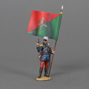 French Foreign Legionnaire Officer with the Legionary Flag