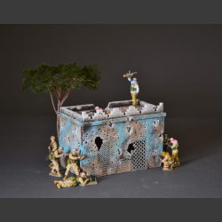 Mogadishu bomb and shelled house