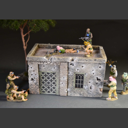 Mogadishu bomb and shelled house