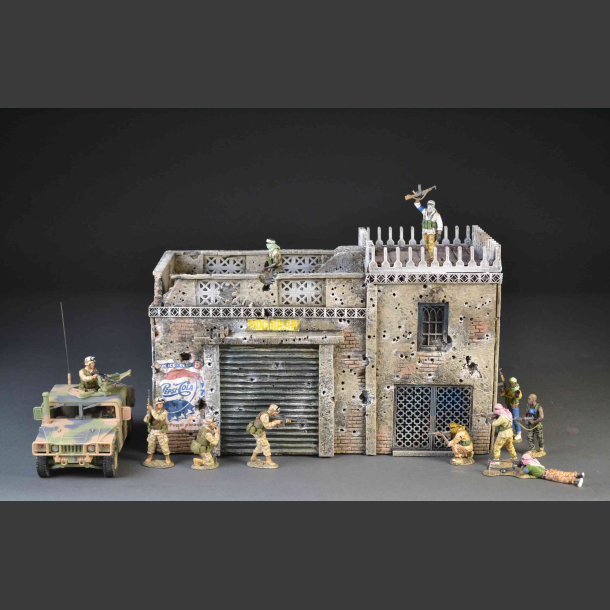 Mogadishu bomb and shelled house with Tower