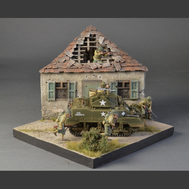 Italian house bombed and shelled - diorama