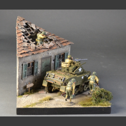 Italian house bombed and shelled - diorama