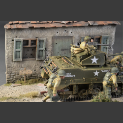 Italian house bombed and shelled - diorama