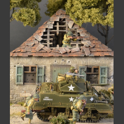Italian house bombed and shelled - diorama