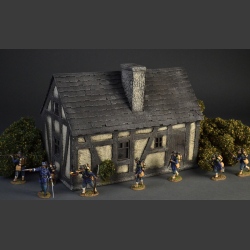 French medieval half-timbered house