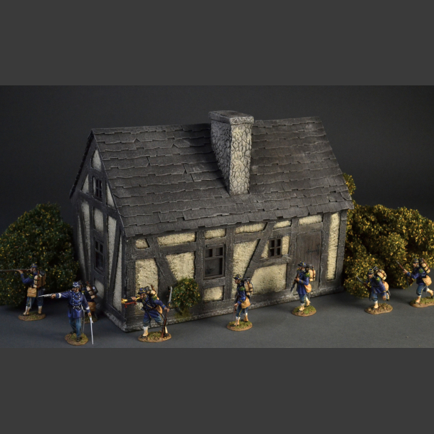 French medieval half-timbered house