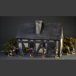 French medieval half-timbered house