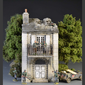 French Normandy house with bomb roof and balcony