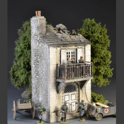 French Normandy house with bomb roof and balcony
