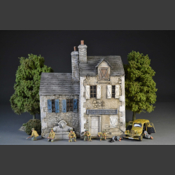 French Normandy House with cafe and Fountain