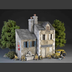 French Normandy House with cafe and Fountain