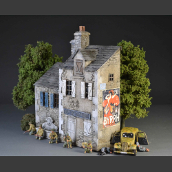 French Normandy House with cafe and Fountain