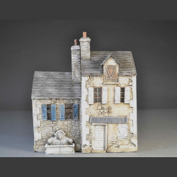 French Normandy House with cafe and Fountain
