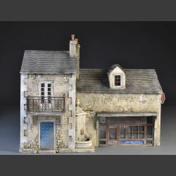 French Normandy House with Balcony, Tabac store and Fountain