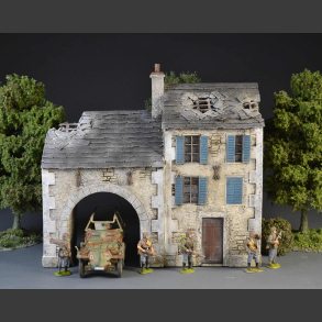 French Normandy house with bomb roof and passage gate