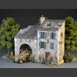 French Normandy house with bomb roof and passage gate