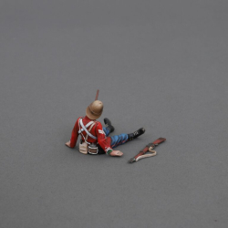 Dead Redcoat Private with a Zulu spear in his chest 