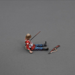 Dead Redcoat Private with a Zulu spear in his chest 