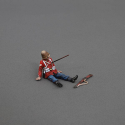 Dead Redcoat Private with a Zulu spear in his chest 