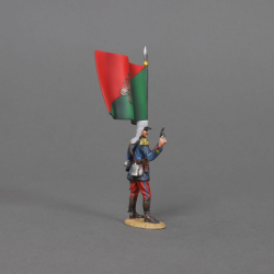 French Foreign Legionnaire Officer with the Legionary Flag