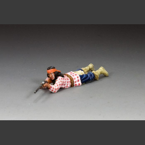Prone Apache fires his carbine