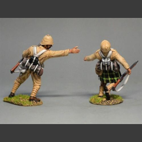 British Infantry Reaching for Wounded Comrade 