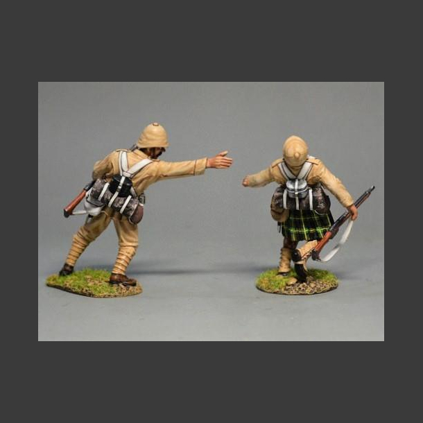British Infantry Reaching for Wounded Comrade "Dont Fall!"