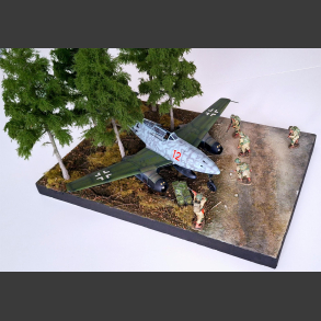Coniferous forest and road - diorama