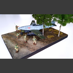 Coniferous forest and road - diorama