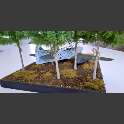 Coniferous forest and road - diorama