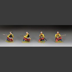 Kneeling, tense Ashigaru arquebusier