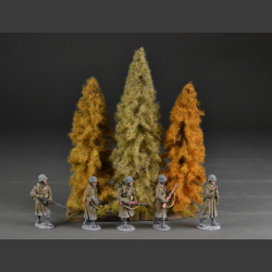 Autumn larch trees
