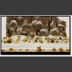Asphalt road through desert - diorama