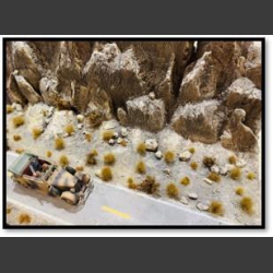 Asphalt road through desert - diorama