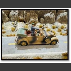 Asphalt road through desert - diorama