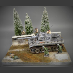 Winter forest road - diorama  