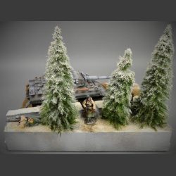 Winter forest road - diorama  