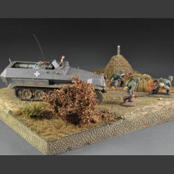 Gravel road through field terrain - diorama