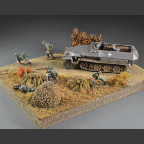 Gravel road through field terrain - diorama