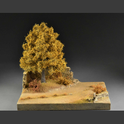 Gravel road through autumn terrain - diorama