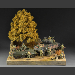Gravel road through autumn terrain - diorama