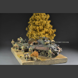 Gravel road through autumn terrain - diorama