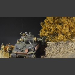 Gravel road through autumn terrain - diorama