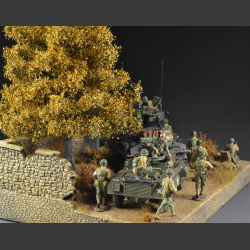 Gravel road through autumn terrain - diorama