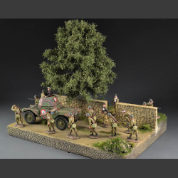 Gravel road through terrain - diorama