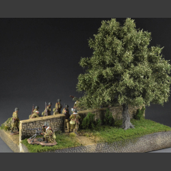 Gravel road through terrain - diorama