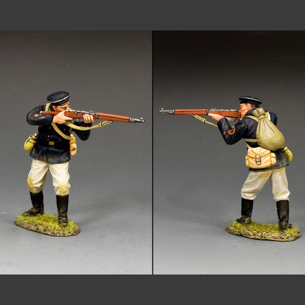 "Russias Naval Infantry - Standing Firing Moisant Nagant Rifle