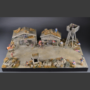 Western houses and watchtower - Diorama