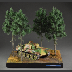Coniferous forest and road - diorama