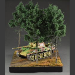 Coniferous forest and road - diorama